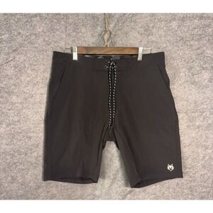 Greyson Board Shorts Mens 33 Black Stretch Golf Activewear Hybrid Drawstring